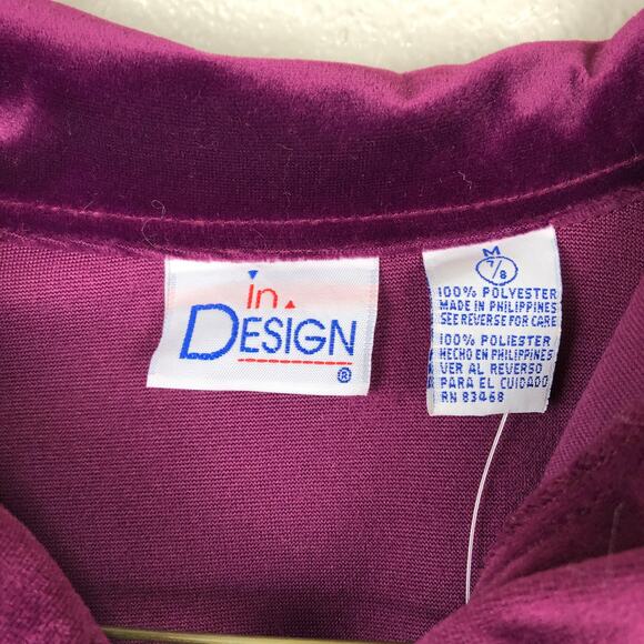 Vintage In Design Purple Velour Kids Dress Size Medium - Picture 2 of 4